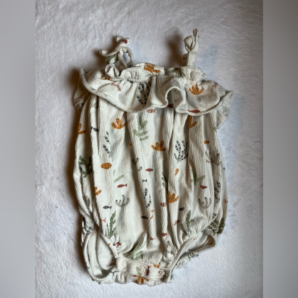 Fish Print Bubble Romper